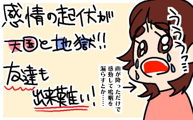 感情の起伏が激しく、友達を作るのが難しいギフテッド当事者の悩みを表現したイラスト。感情が大きく揺れ動く様子が描かれています。